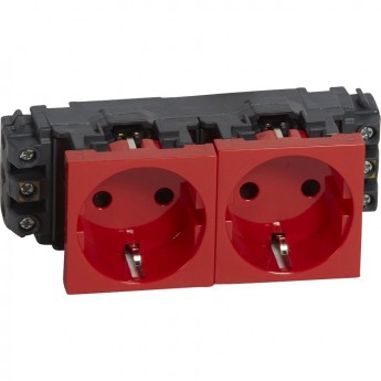 Розетка LEGRAND 2 х 2К+3 Программа Mosaic для монтажа на кабель-каналах с винтовыми зажимами красная Розетка LEGRAND 2 х 2К+3 Программа Mosaic для монтажа на кабель-каналах с винтовыми зажимами красная