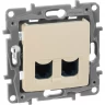 Двойная розетка LEGRAND Etika RJ 45 категория 6 UTP слоновая кость 672354