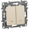 Выключатель LEGRAND Etika двухклавишный с подсветкой 10 A 250 В слоновая кость 672304