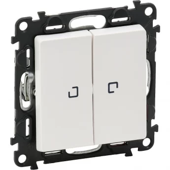 Выключатель LEGRAND Valena LIFE двухклавишный 10АХ 250В с подсветкой с лицевой панелью белый