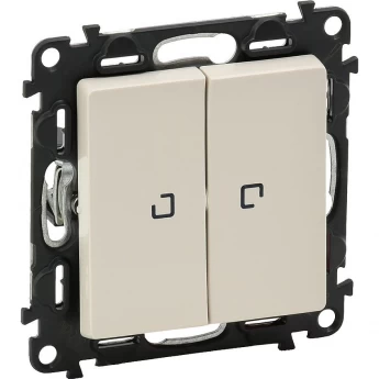 Выключатель LEGRAND Valena LIFE двухклавишный 10АХ 250В с подсветкой с лицевой панелью слоновая кость