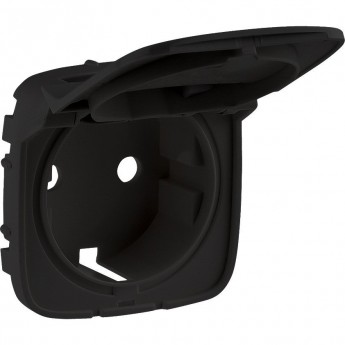 Лицевая панель LEGRAND Valena ALLURE для розетки 2К+З с крышкой антрацит Лицевая панель LEGRAND Valena ALLURE для розетки 2К+З с крышкой антрацит