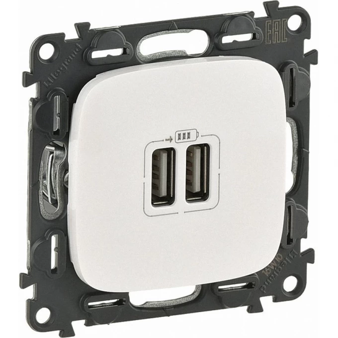 Зарядное устройство LEGRAND Valena ALLURE с двумя USB-разьемами 240В/5В 1500мА с лицевой панелью жемчуг 754999 Зарядное устройство LEGRAND Valena ALLURE с двумя USB-разьемами 240В/5В 1500мА с лицевой панелью жемчуг 754999