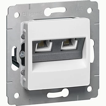 Информационная розетка LEGRAND Cariva 2xRJ45 категория 6 UTP белый