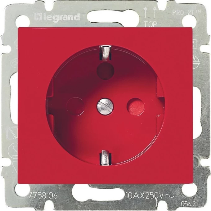 Силовая розетка LEGRAND Valena 2К+3 на винтах с блокировкой 10/16 А 230/250 В красный 774327 Силовая розетка LEGRAND Valena 2К+3 на винтах с блокировкой 10/16 А 230/250 В красный 774327