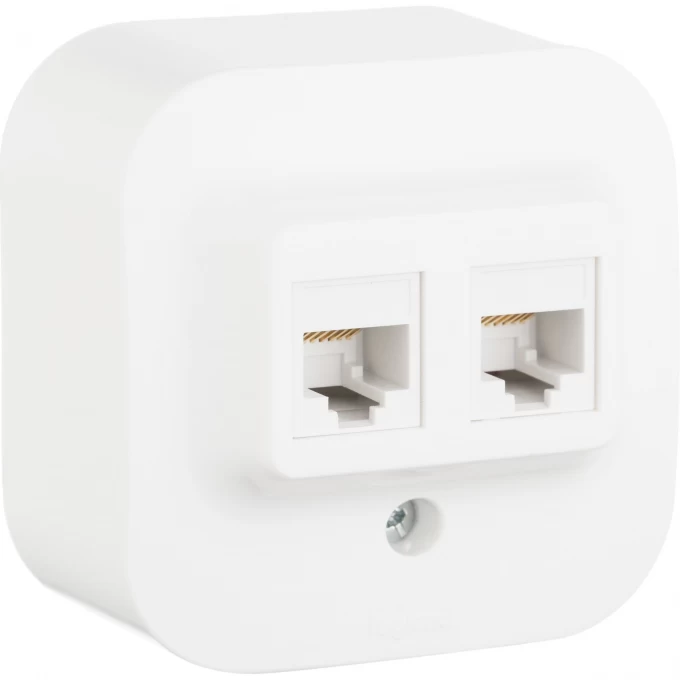 Розетка LEGRAND двойная 2 x RJ45 категория 5e UTP Quteo IP 20 белый 782228 Розетка LEGRAND двойная 2 x RJ45 категория 5e UTP Quteo IP 20 белый 782228