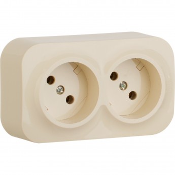 Розеточный блок LEGRAND 2 x 2К без шторок 16 A 250 В Quteo IP 20 слоновая кость