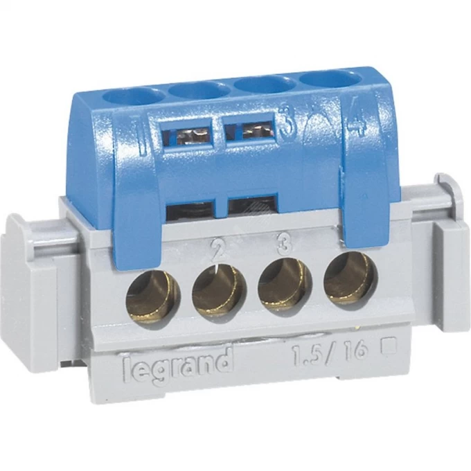 Клемма синяя LEGRAND 4х1.5-16мм.кв. 004840 Клемма синяя LEGRAND 4х1.5-16мм.кв. 004840