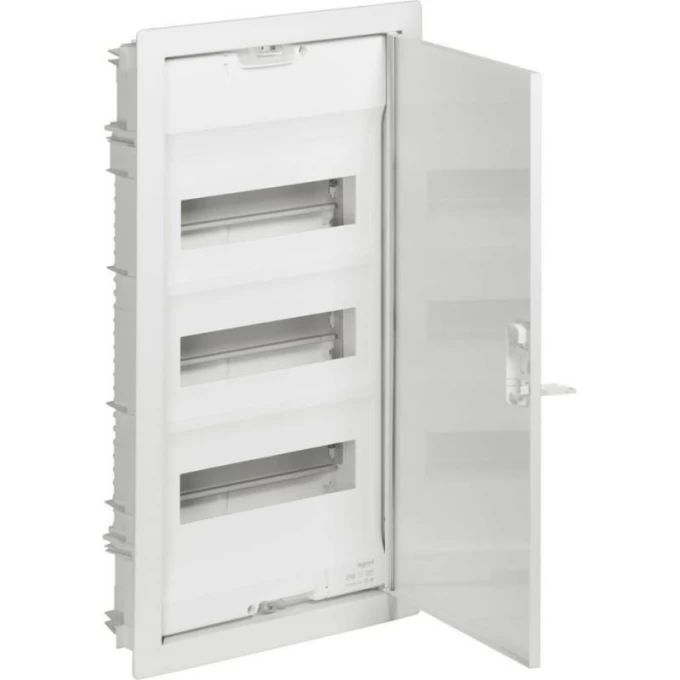 Щит встраиваемый LEGRAND Nedbox с плоской металлической дверью цвет RAL 9010 4 рейки 48+8 модулей белый 001434 Щит встраиваемый LEGRAND Nedbox с плоской металлической дверью цвет RAL 9010 4 рейки 48+8 модулей белый 001434