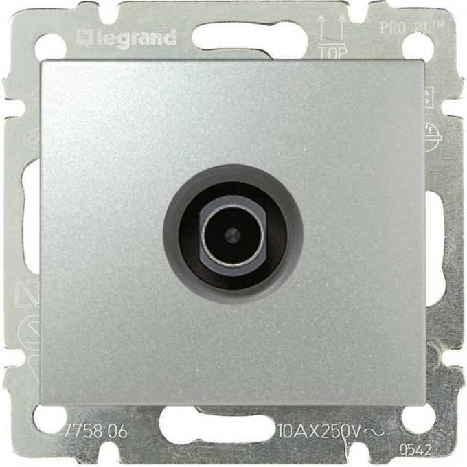 ТВ розетка LEGRAND Valena оконечная 10 дБ 2400 МГц алюминий 770130 ТВ розетка LEGRAND Valena оконечная 10 дБ 2400 МГц алюминий 770130