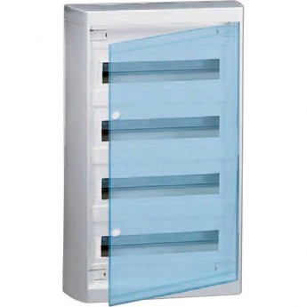 Накладной распределительный щит LEGRAND Nedbox с прозрачной дверью 4 рейки х 12 (+1) модулей Накладной распределительный щит LEGRAND Nedbox с прозрачной дверью 4 рейки х 12 (+1) модулей